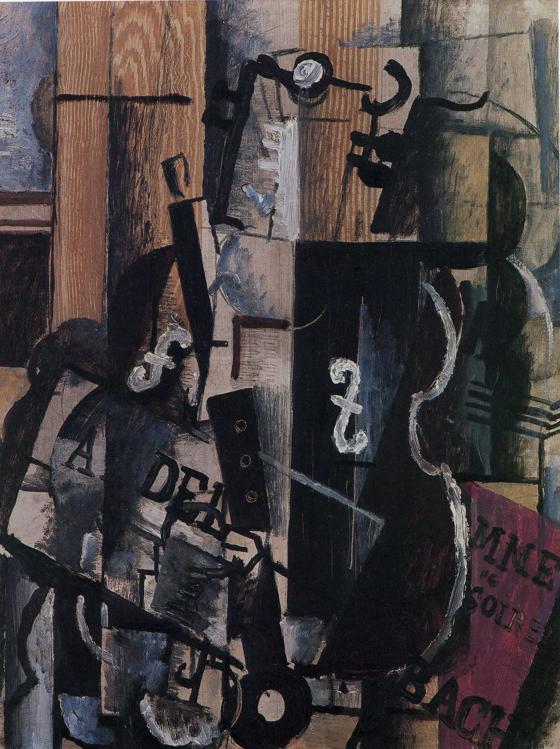 Violin and Clarinet on a Table (1912) - Georges Braque Tablo