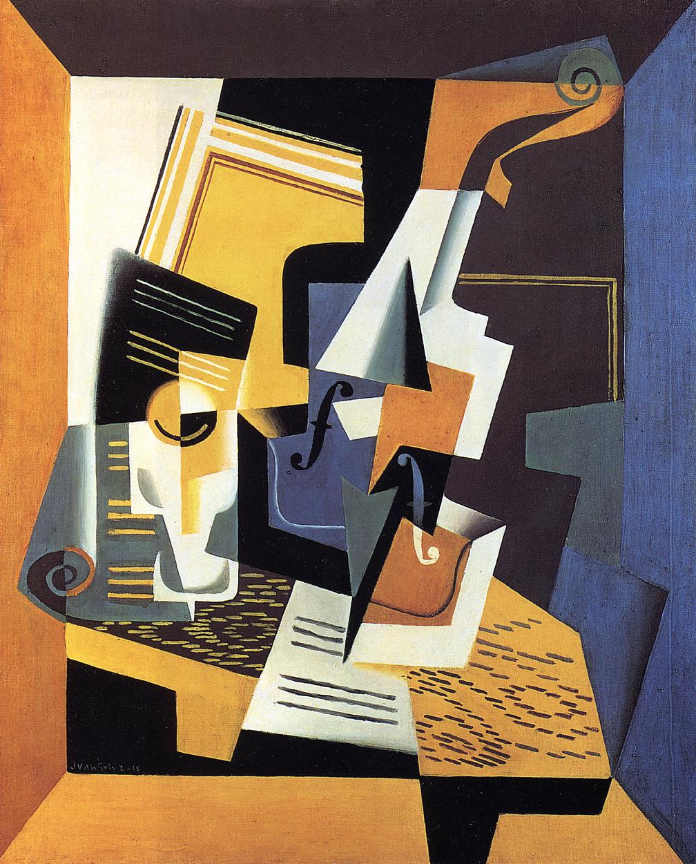 Violin and Glass (1918) - Juan Gris Tablo