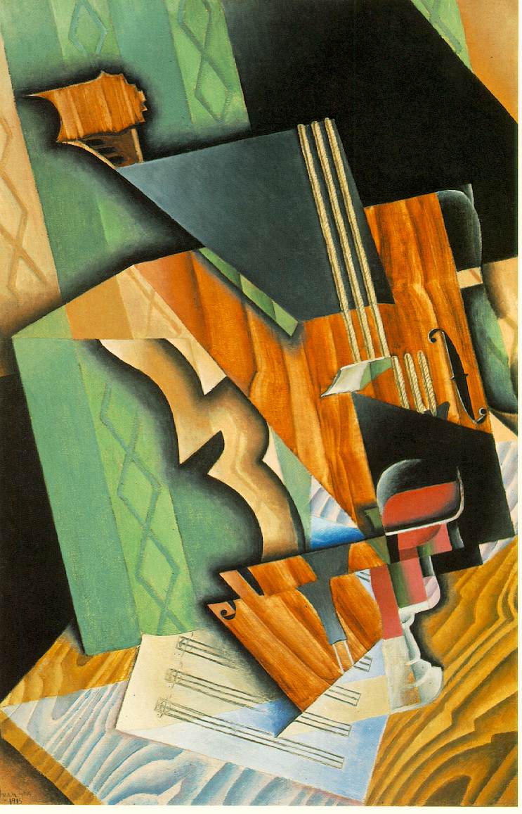 Violin and glass (1915) - Juan Gris Tablo
