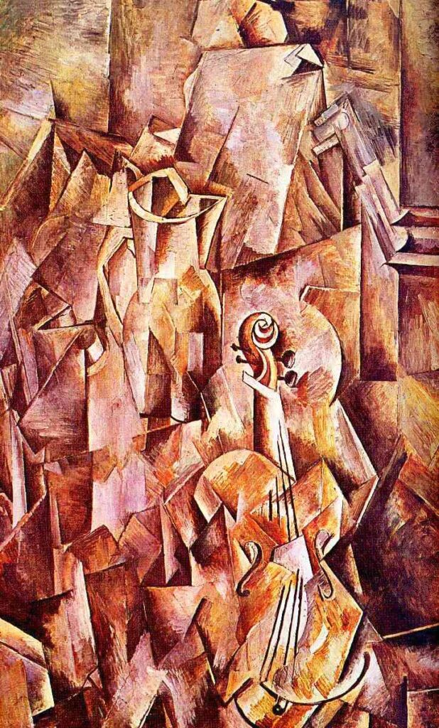 Violin and jug (1910) - Georges Braque Tablo
