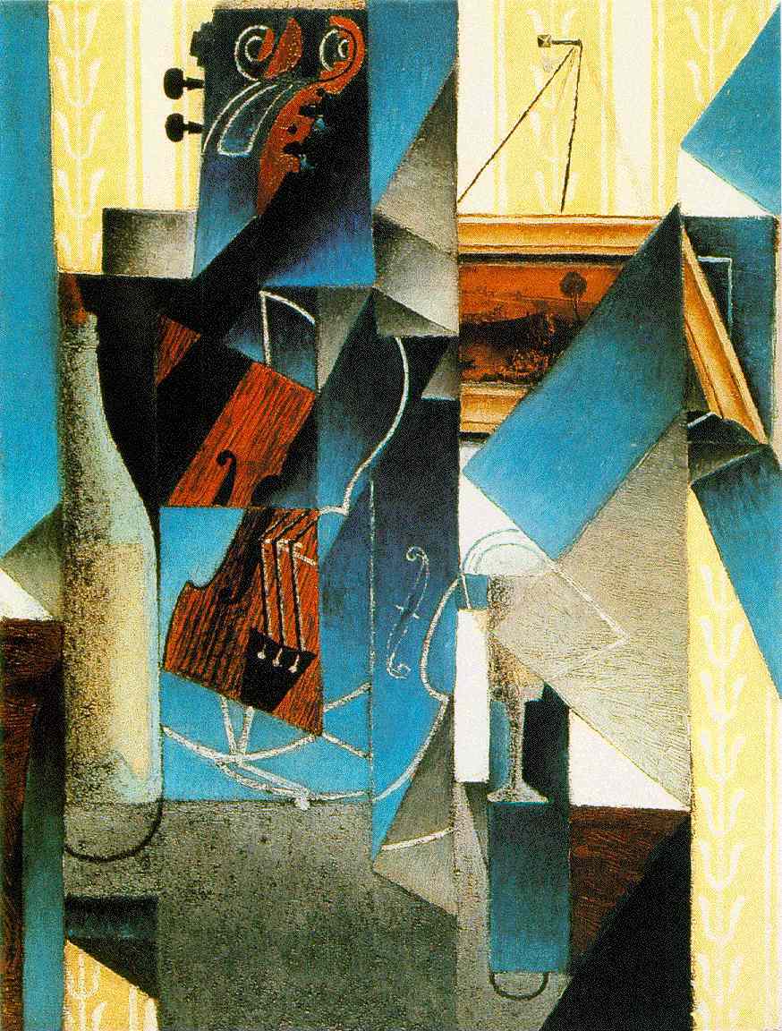 Violin and print (1913) - Juan Gris Tablo