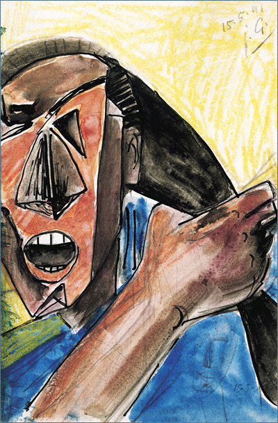Visage criant a la grande main (1941) - Julio González Tablo