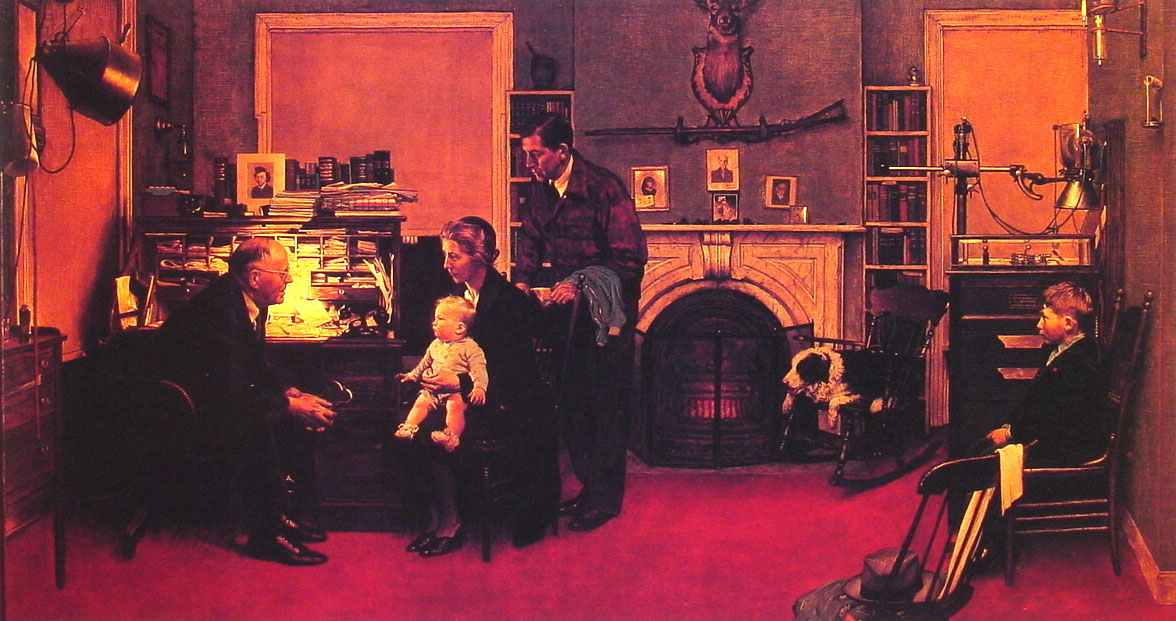 Visits a Country Doctor (1947) - Norman Rockwell Tablo