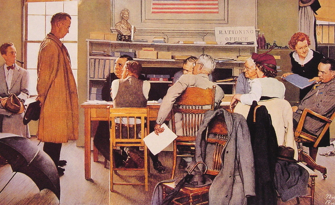 Visits a Ration Board (1944) - Norman Rockwell Tablo