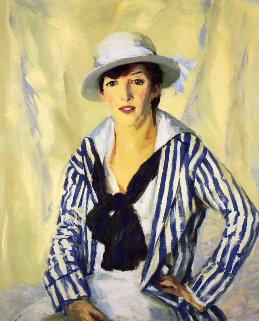 Viv in Blue Stripe (1914) - Robert Henri Tablo