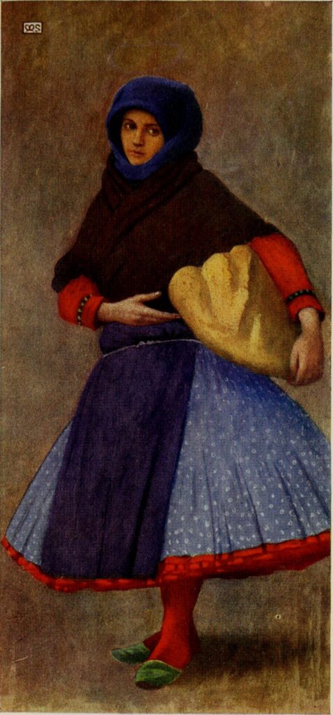 WOMAN OF KALOCSA IN WORK DAY DRESS (1909) - Marianne Stokes Tablo