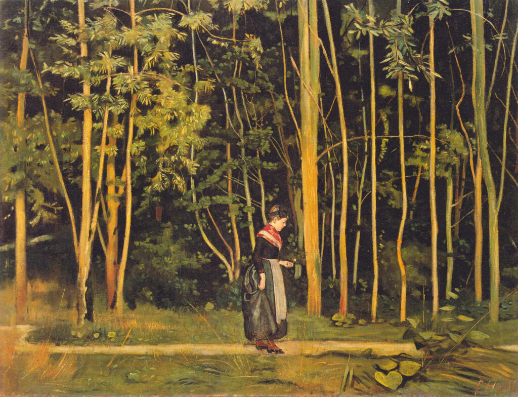 Walking at the forest edge (1885) - Ferdinand Hodler Tablo