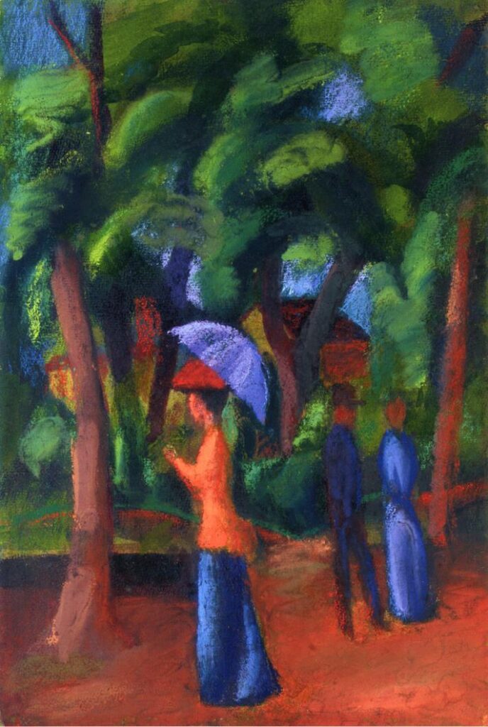 Walking in the Park (1914) - August Macke Tablo