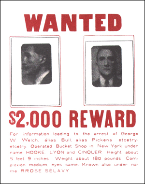 Wanted, $2, 000 Reward (1923) – Marcel Duchamp Tablo