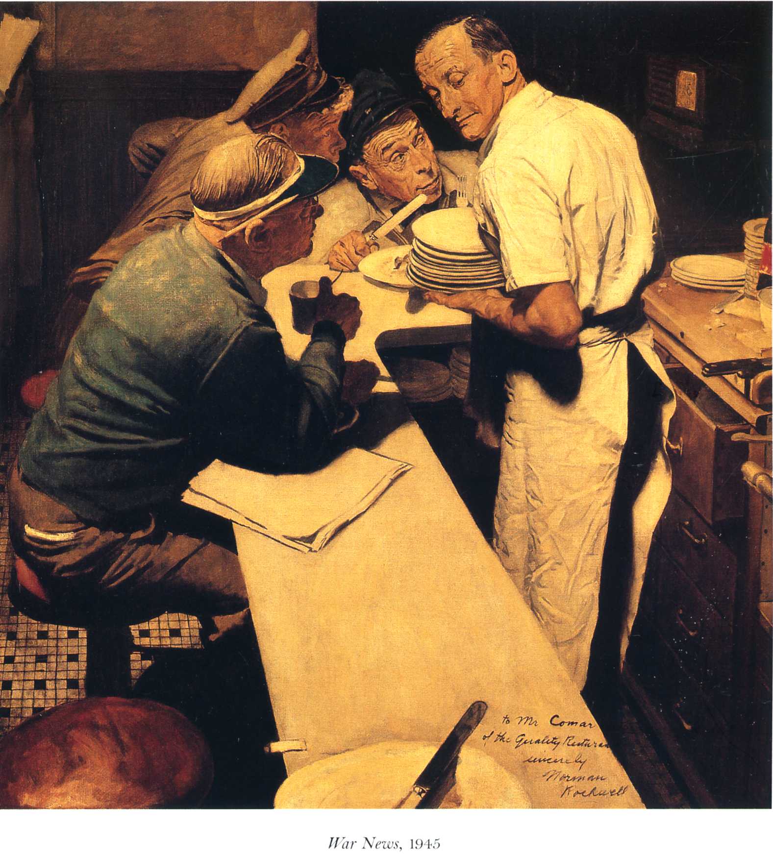 War News (1945) - Norman Rockwell Tablo