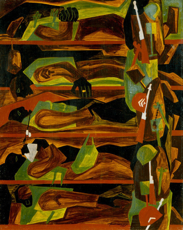War Series Shipping Out (1947) – Jacob Lawrence Tablo