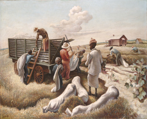 Weighing Cotton (1939) - Thomas Hart Benton Tablo