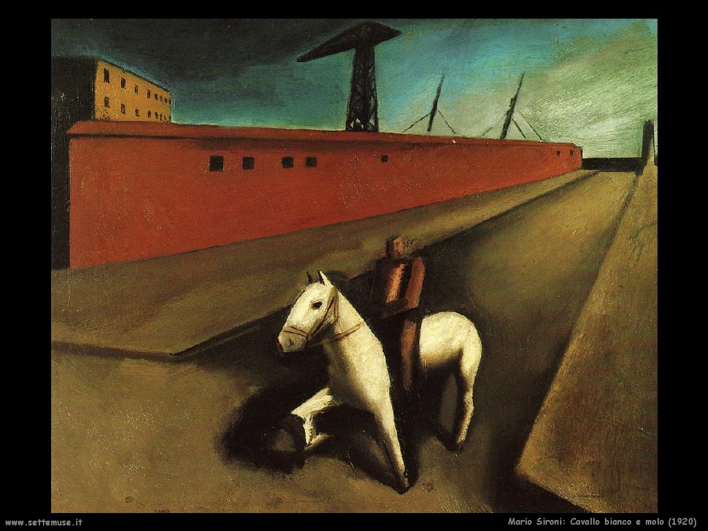 White horse and dock (1920) – Mario Sironi Tablo