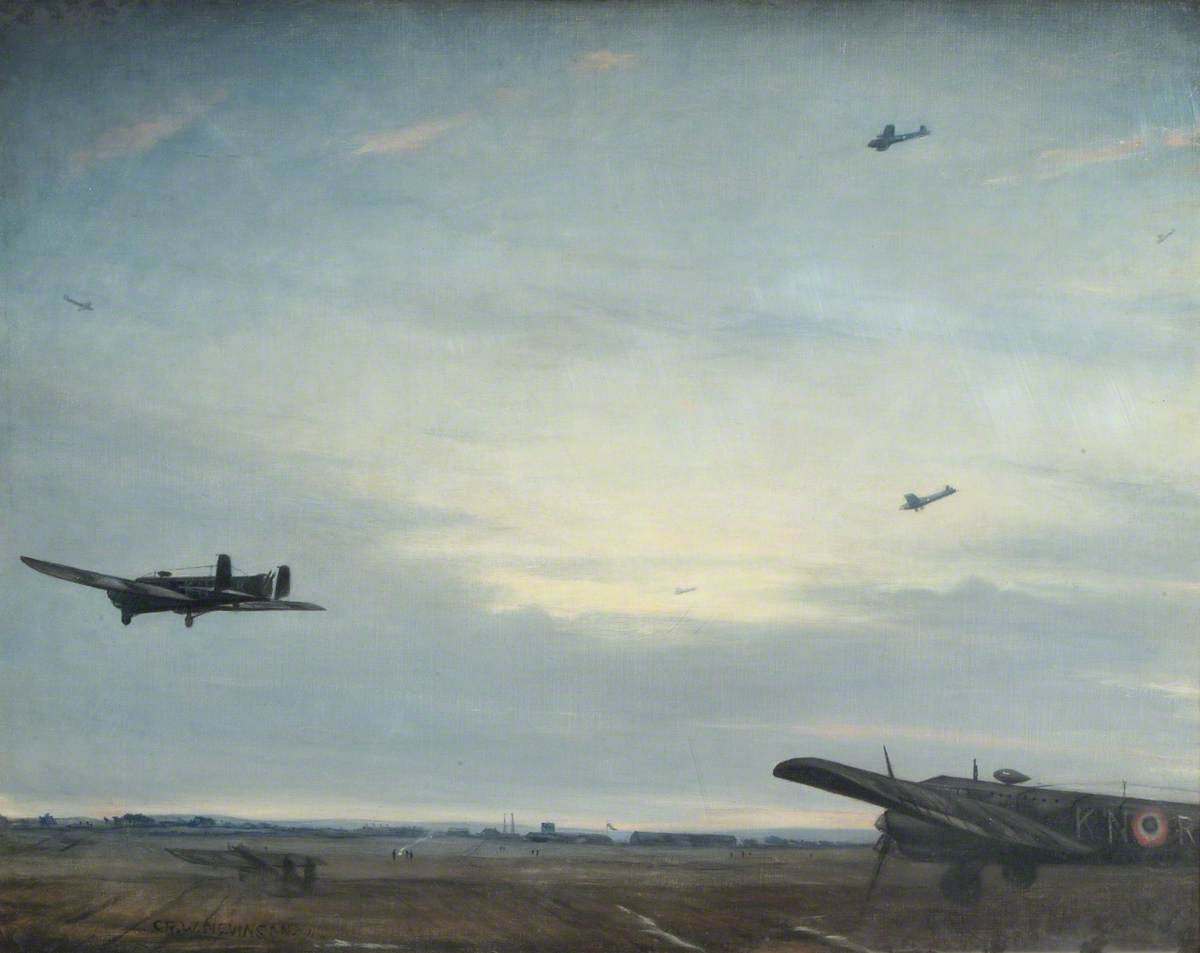 Whitley Bomber. Dawn Return (1940) - C. R. W. Nevinson Tablo