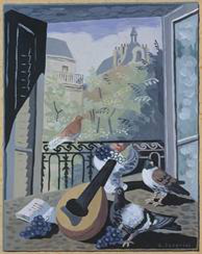 Window with Doves (1931) - Gino Severini Tablo