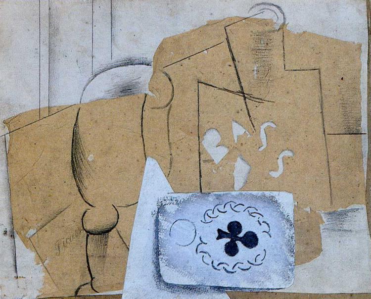 Wineglass Bottle of Bass (1914) - Georges Braque Tablo
