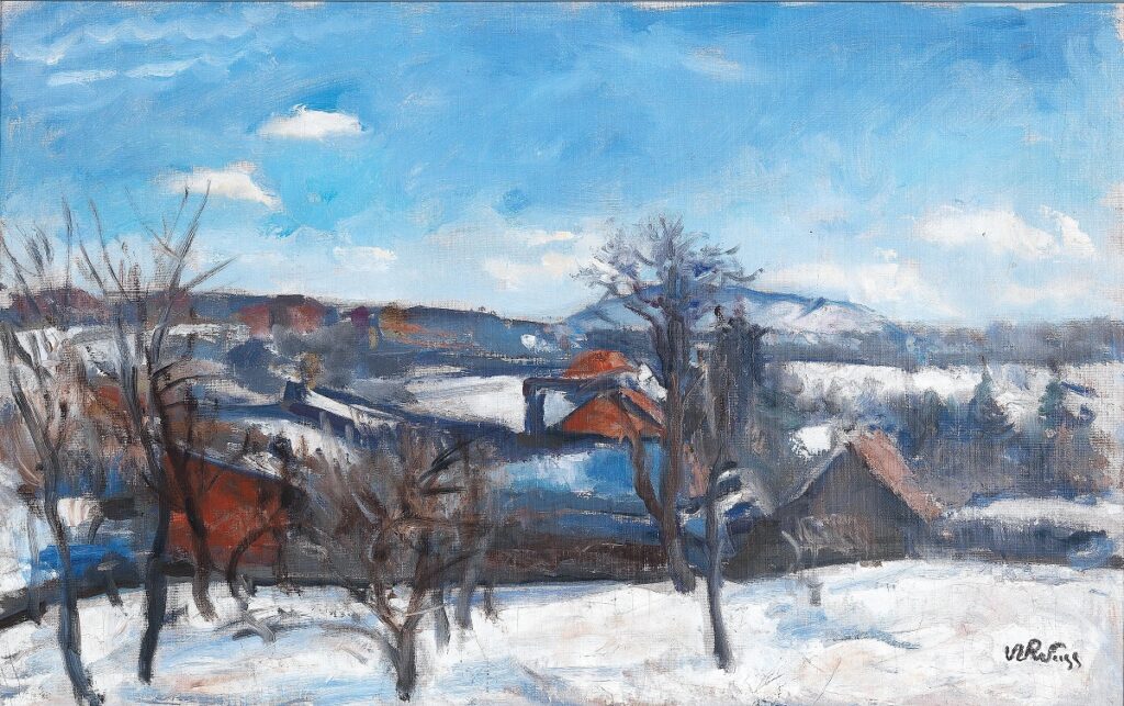 Winter Landscape in Kalwaria - Wojciech Weiss Tablo