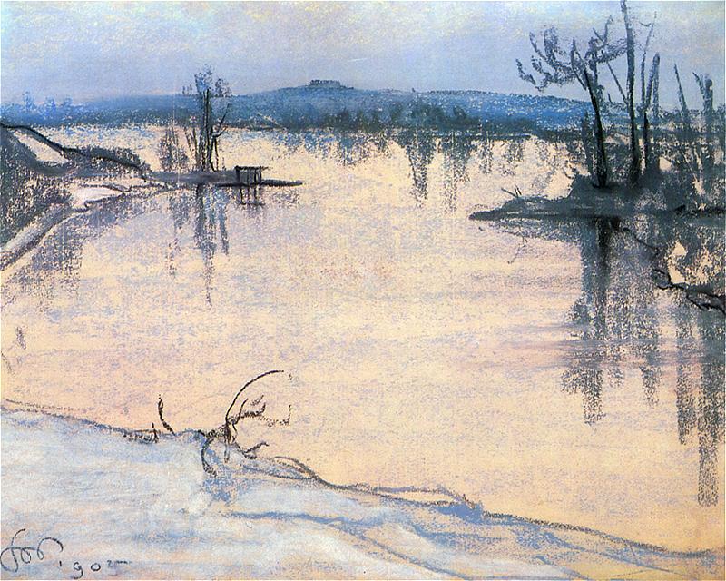 Wisla Pod Krakowem (1905) - Stanisław Wyspiański Tablo