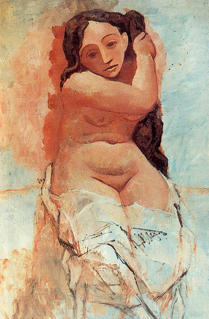 Woman Plaiting Her Hair (1906) - Pablo Picasso Tablo