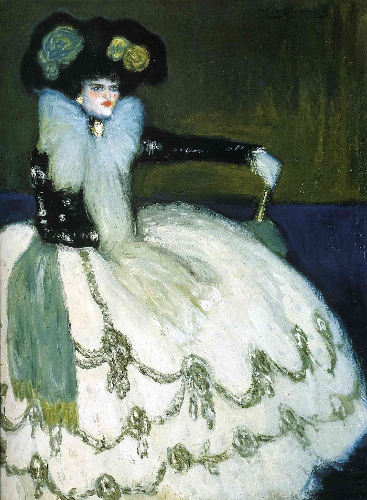 Woman dressed in blue (1901) - Pablo Picasso Tablo