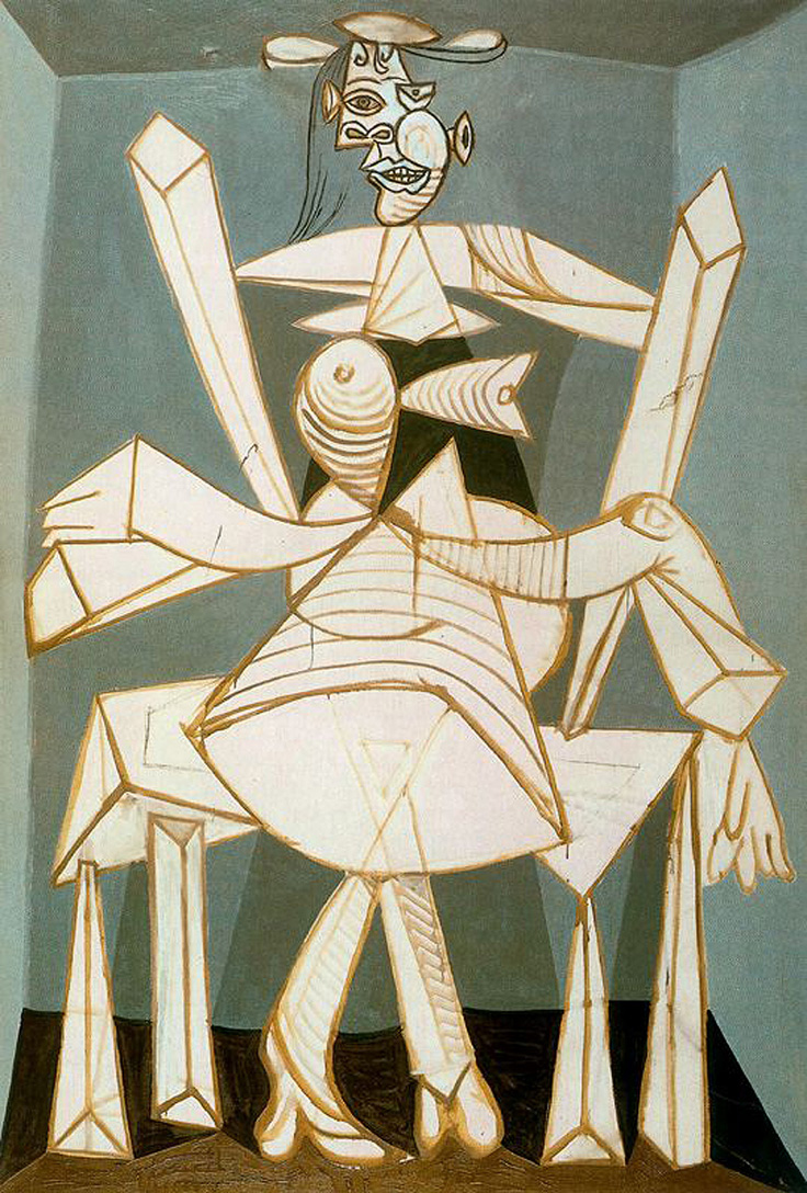 Woman in an armchair (1941) - Pablo Picasso Tablo