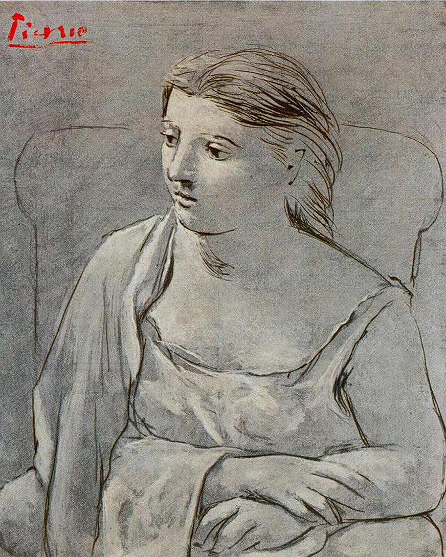 Woman in white (1923) - Pablo Picasso Tablo