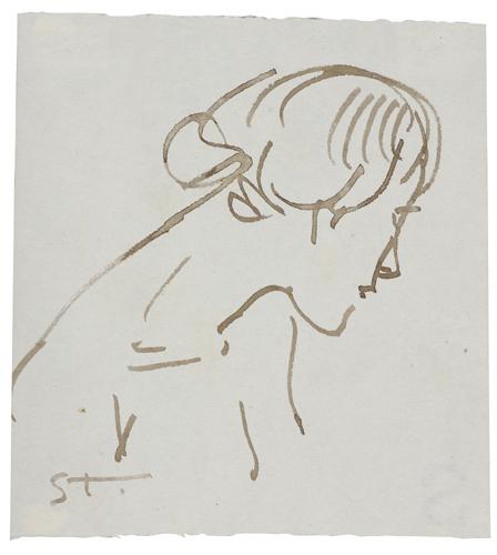 Woman ink profile – Théophile Steinlen Tablo