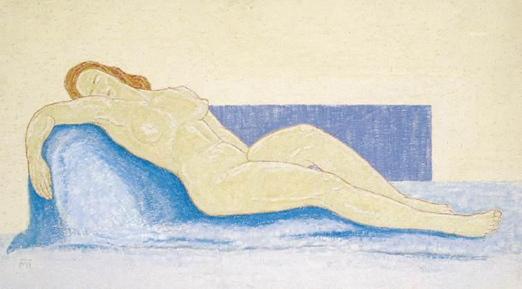 Woman on a Blue Divan (1947) – János Mattis-Teutsch Tablo