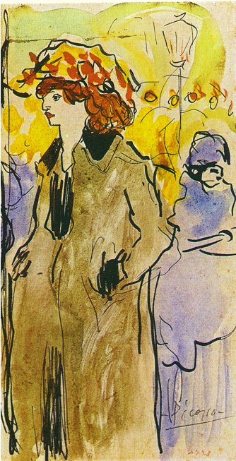 Woman on the street (1901) - Pablo Picasso Tablo