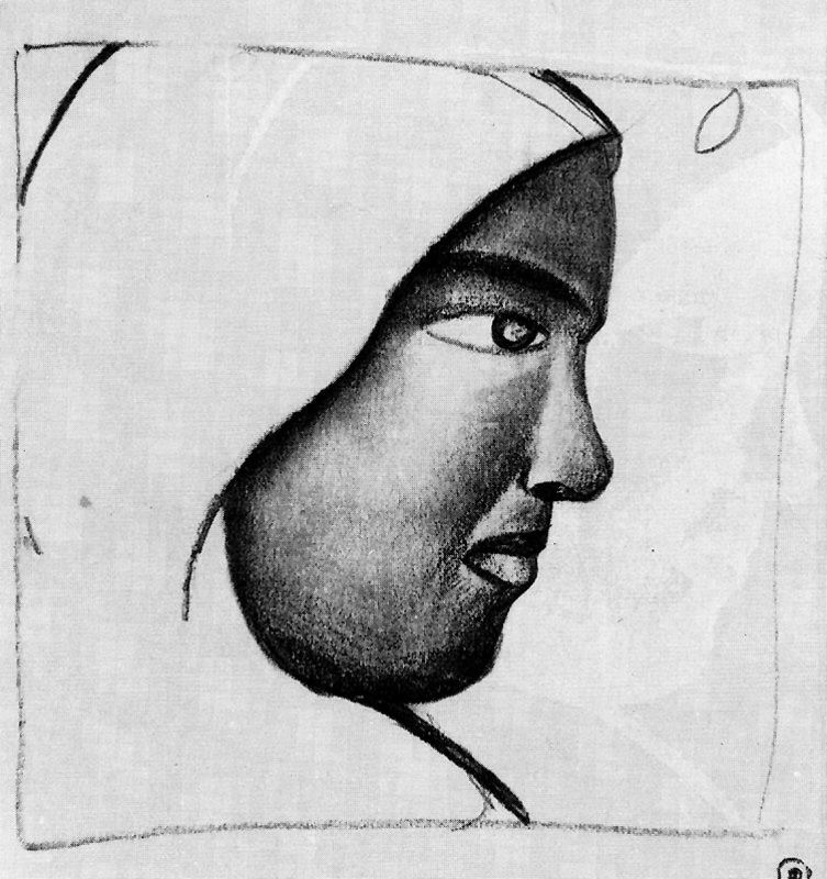 Woman s Head in Profile (1912) - Kazimir Malevich Tablo