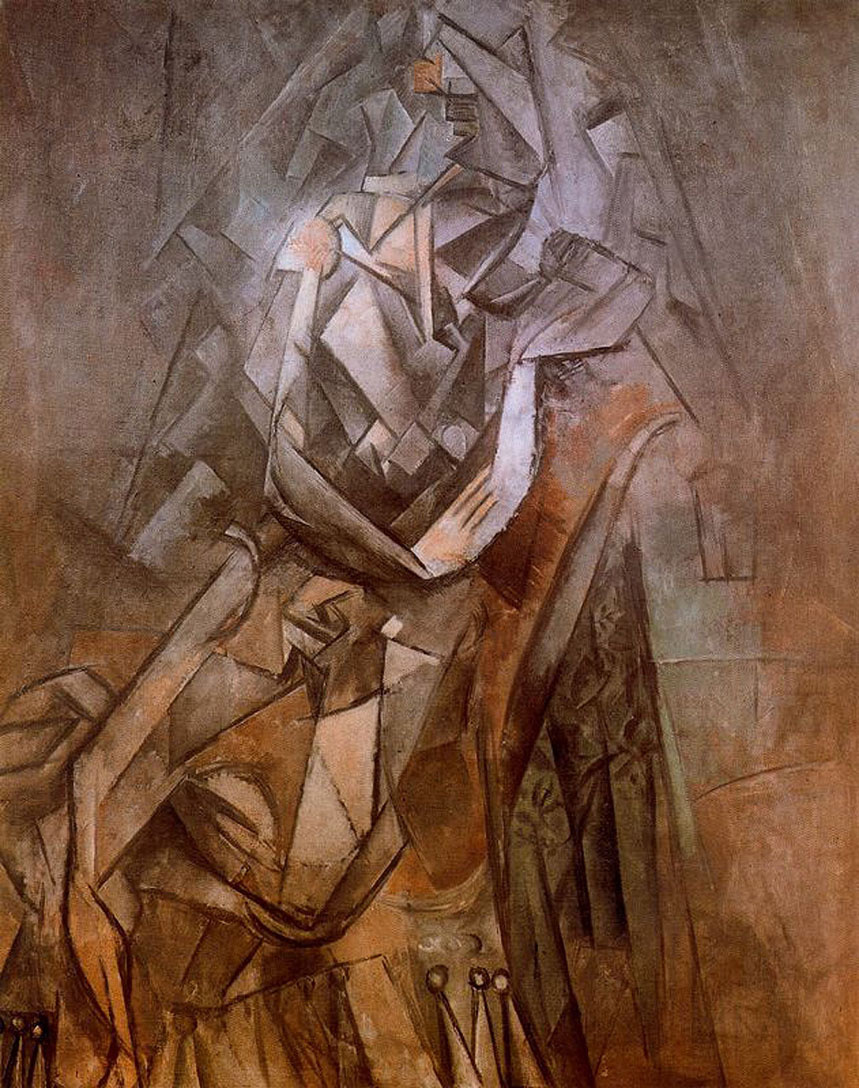 Woman sitting in an armchair (1912) - Pablo Picasso Tablo