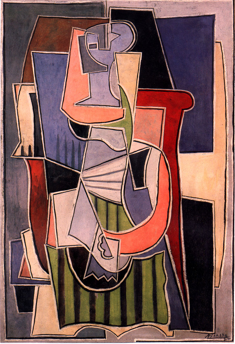 Woman sitting in an armchair (1920) - Pablo Picasso Tablo