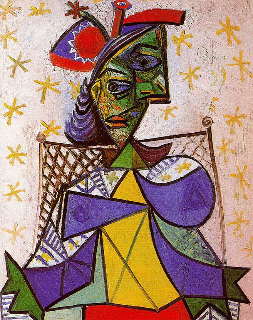 Woman sitting in an armchair (1939) - Pablo Picasso Tablo