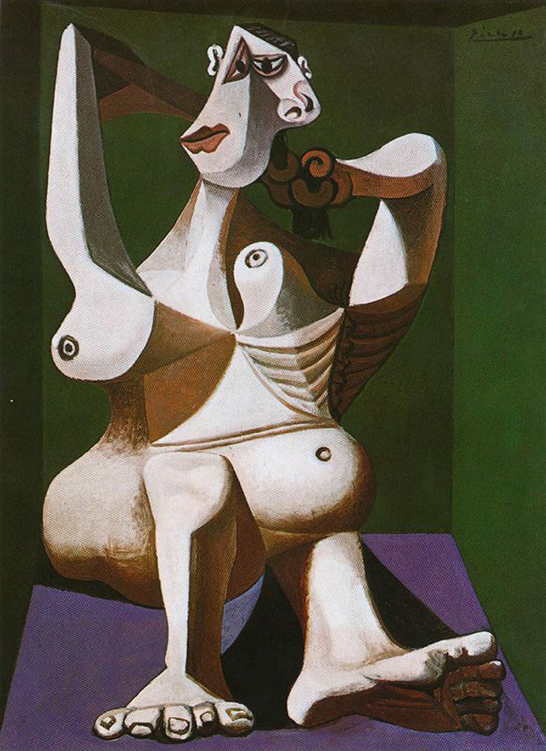 Woman styling her hair (1940) - Pablo Picasso Tablo