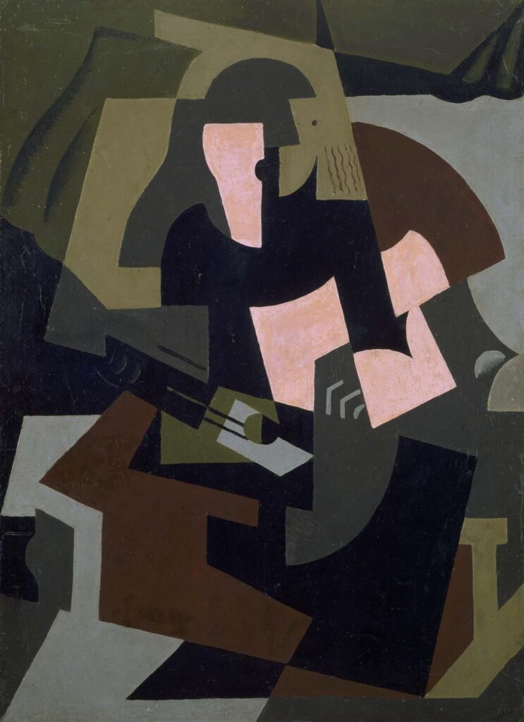 Woman with Guitar (1917) - María Blanchard Tablo