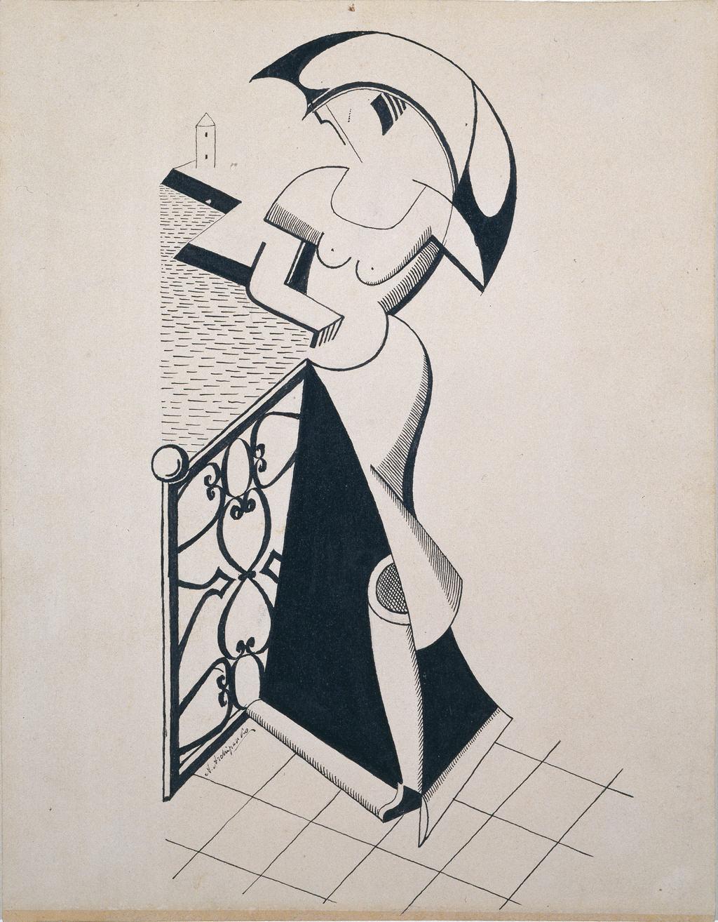 Woman with Umbrella (1916) - Olexandr Archipenko Tablo
