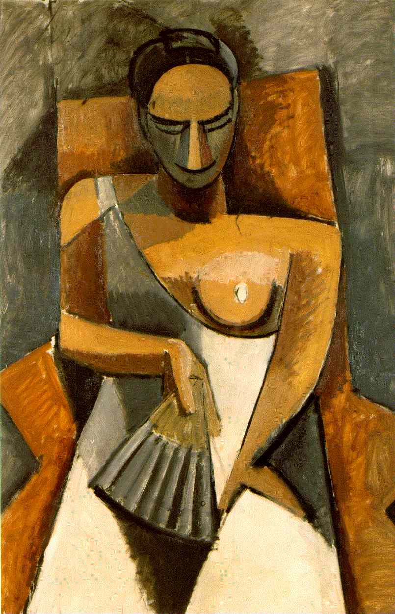 Woman with a Fan (1907) - Pablo Picasso Tablo