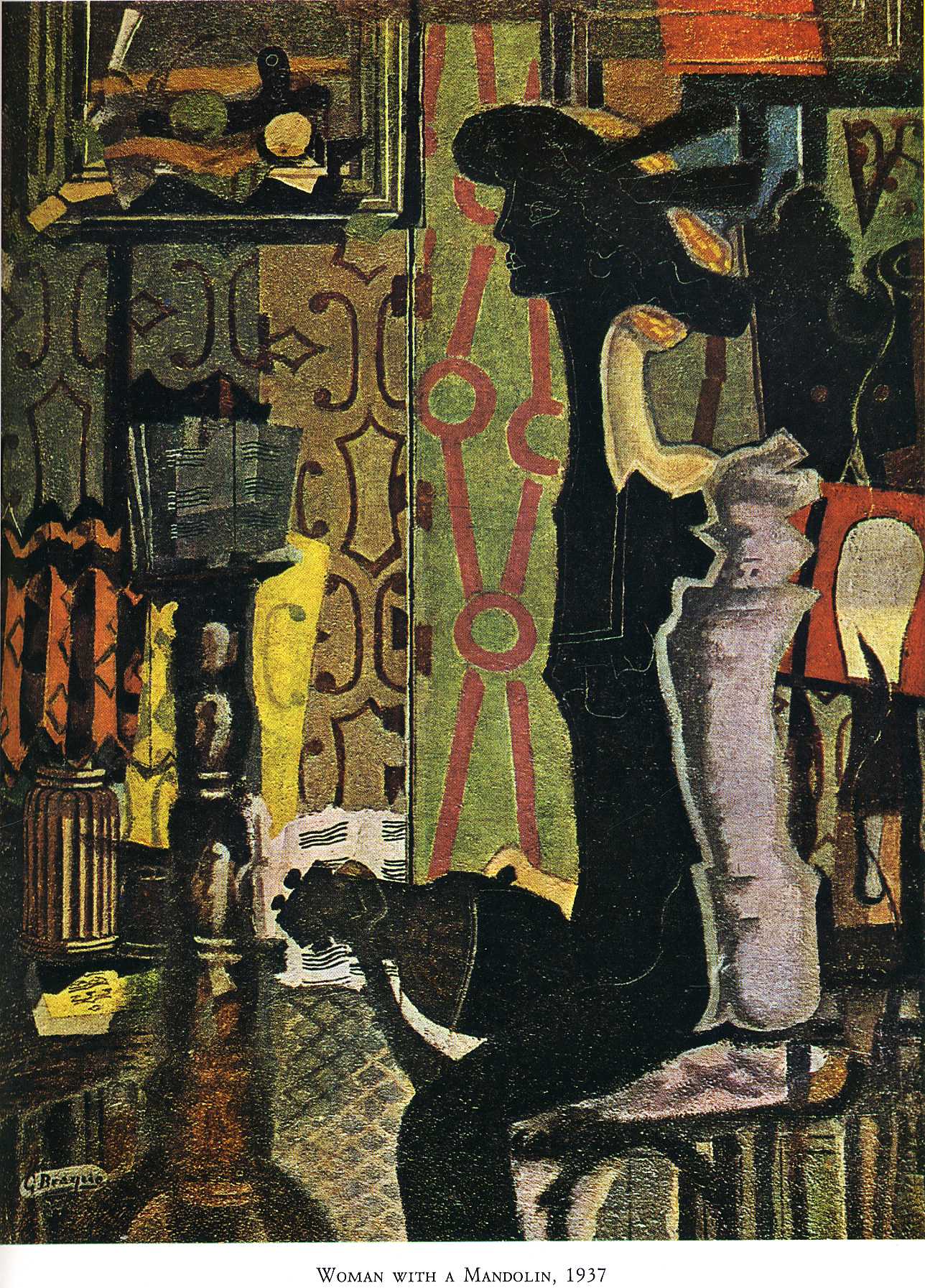 Woman with a Mandolin (1937) - Georges Braque Tablo