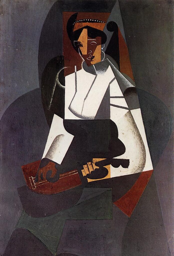 Woman with a Mandolin (after Corot) (1916) - Juan Gris Tablo