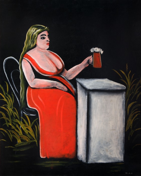 Woman with a Mug of Beer (1905) – Niko Pirosmani Tablo
