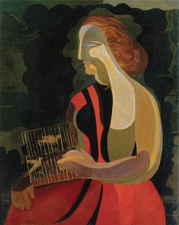 Woman with birds (1927) - Aleksandra Ekster Tablo