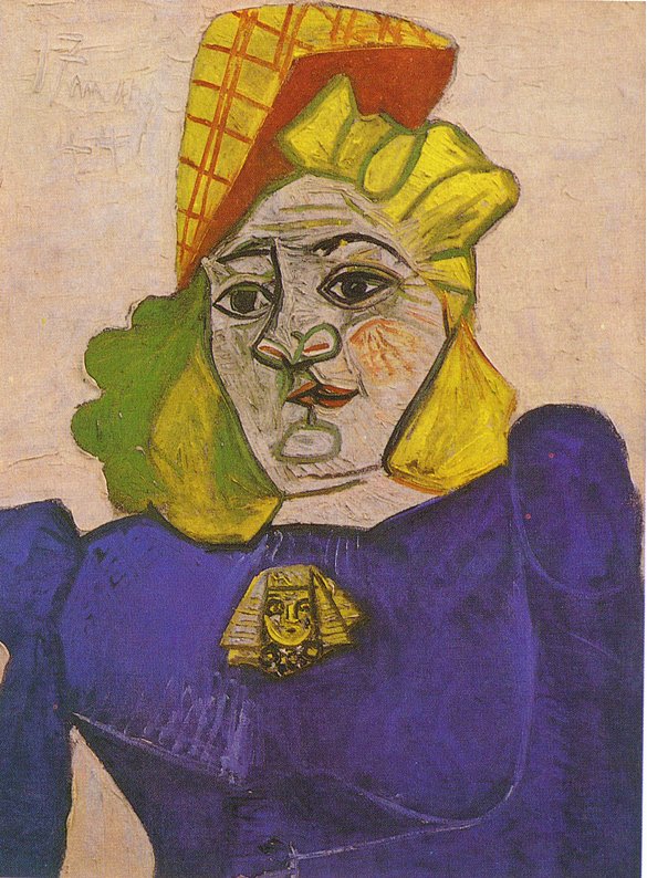 Woman with brooch (1944) - Pablo Picasso Tablo