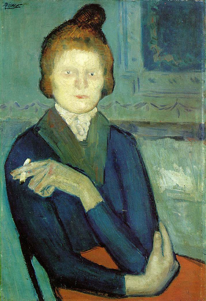 Woman with cigarette (1903) - Pablo Picasso Tablo