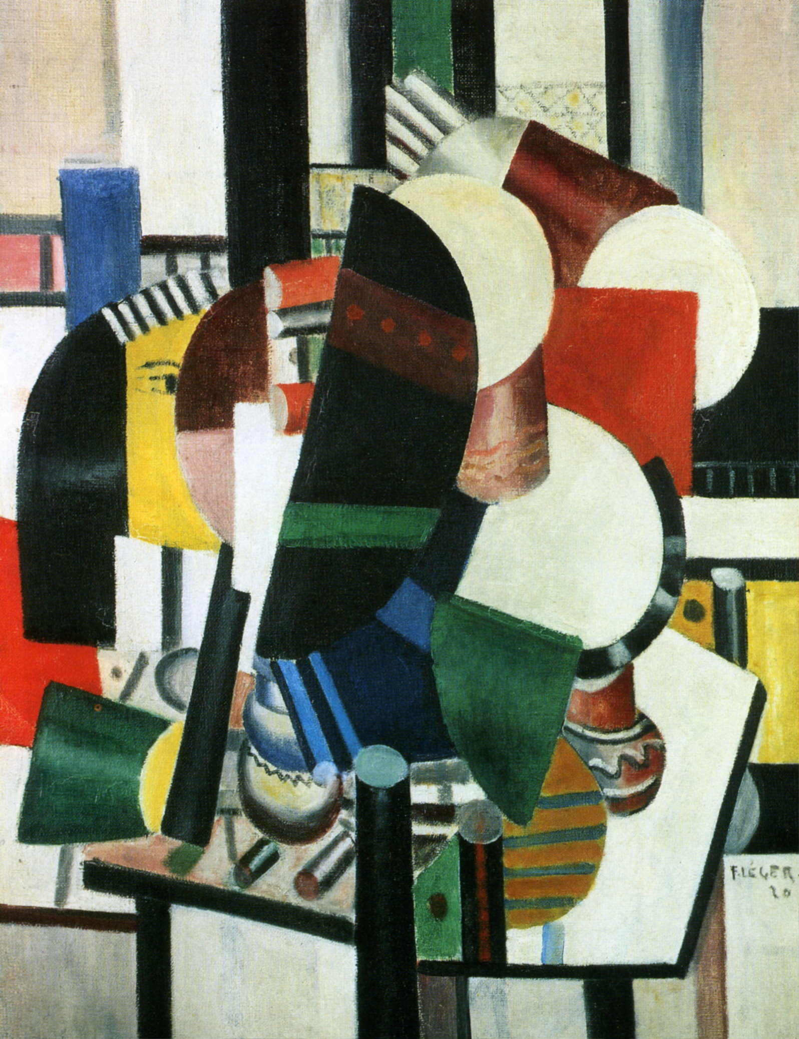 Woman with flower portrait study (1920) - Fernand Léger Tablo