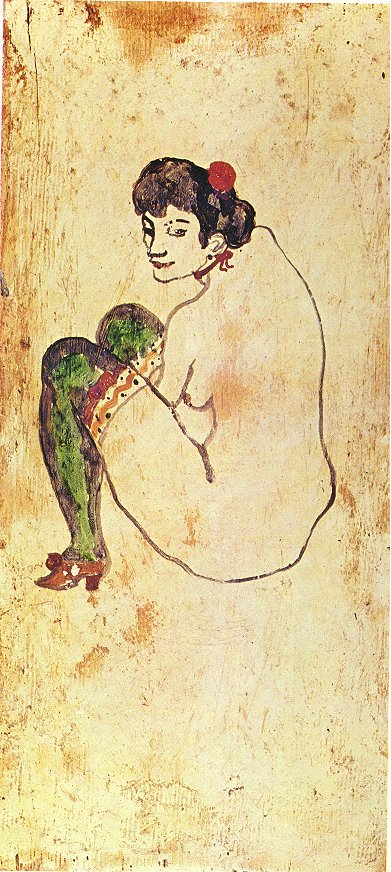Woman with green stockings (1902) - Pablo Picasso Tablo