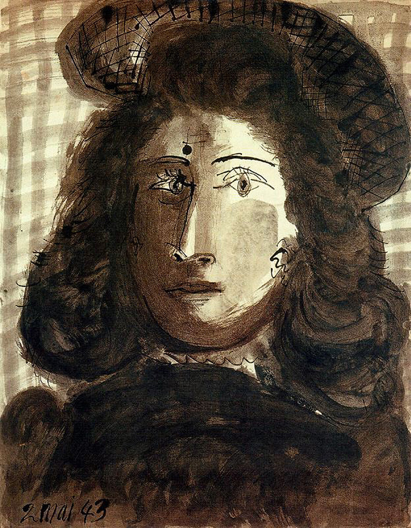 Woman with hat (1943) - Pablo Picasso Tablo