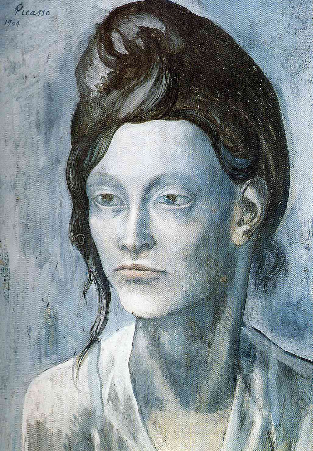 Woman with her ​​hair in a small bun (1904) - Pablo Picasso Tablo