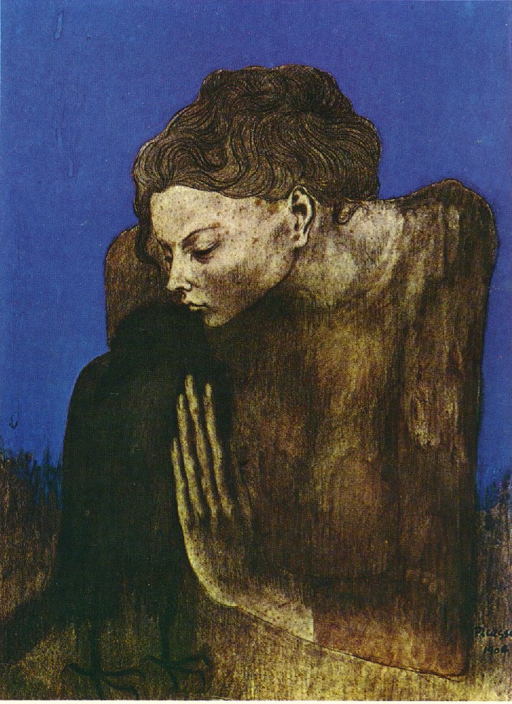Woman with raven (1904) - Pablo Picasso Tablo