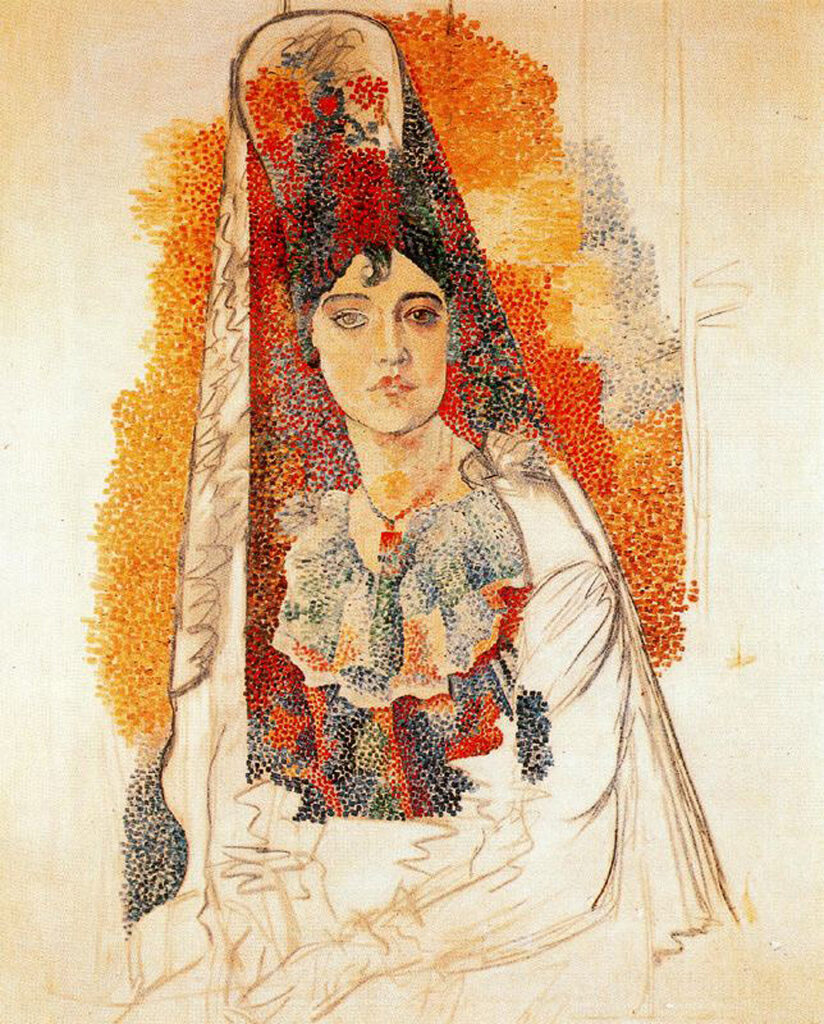 Woman with spanish dress (1917) - Pablo Picasso Tablo