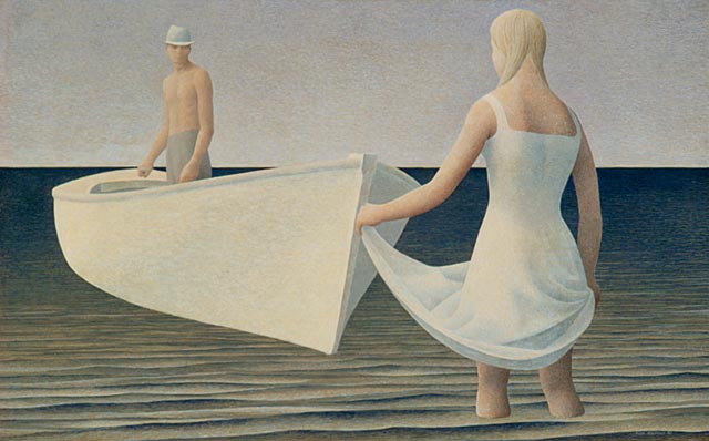 Woman, Man, and Boat (1952) - Alex Colville Tablo